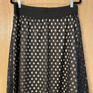 Metrowear Black and Tan Polka Dotted Skirt